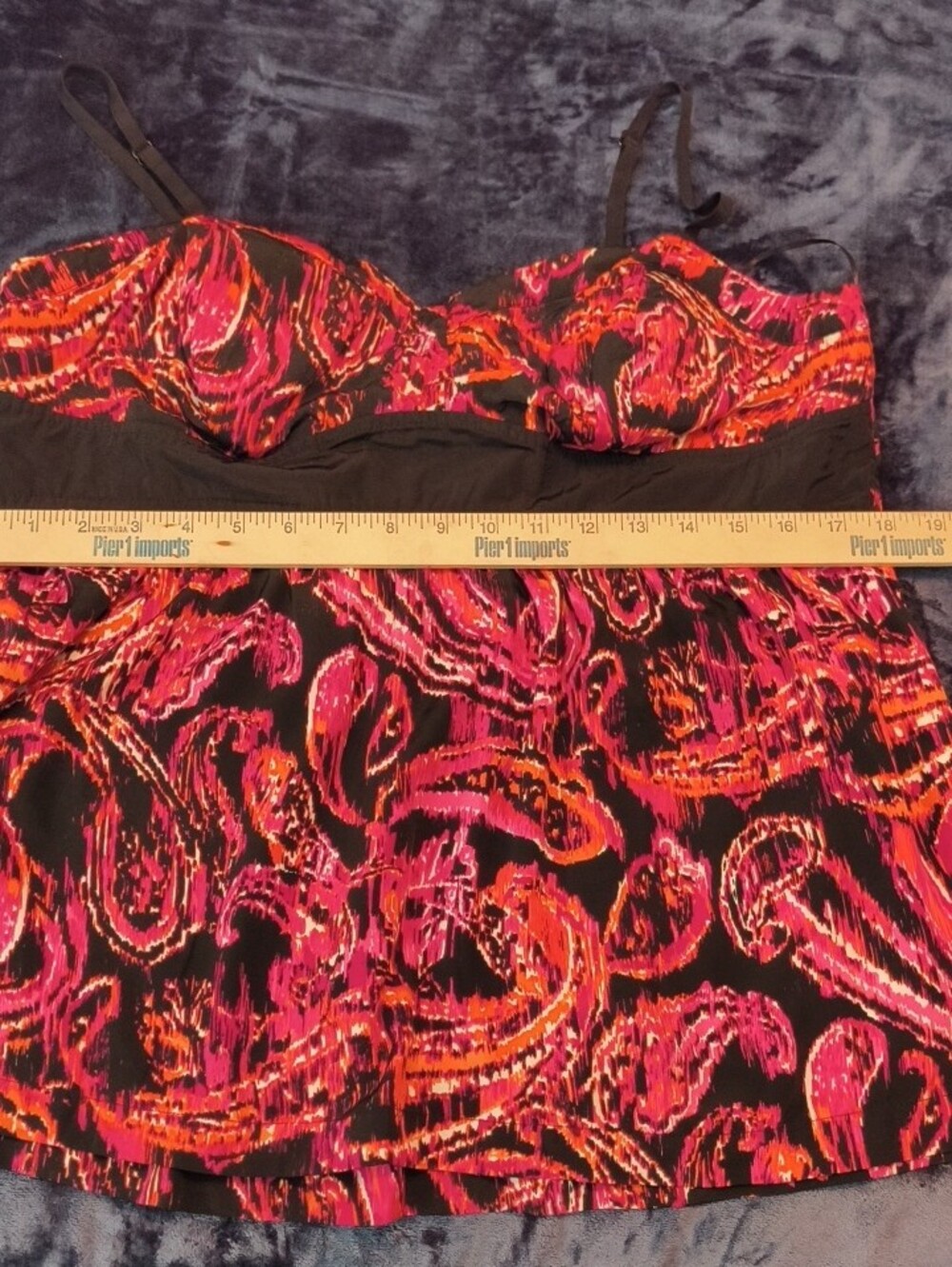 Elle Black Camisole with Pink & Orange Paisley Print - Picture 10 of 15